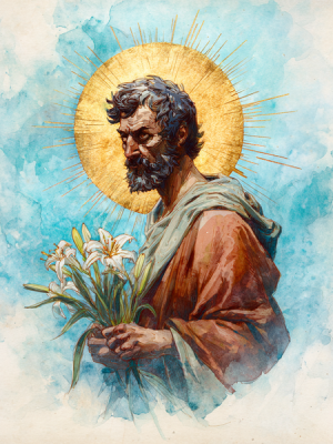 Święty Józef I plakat obrazki grafika cyfrowa ilustracja clipart religijny