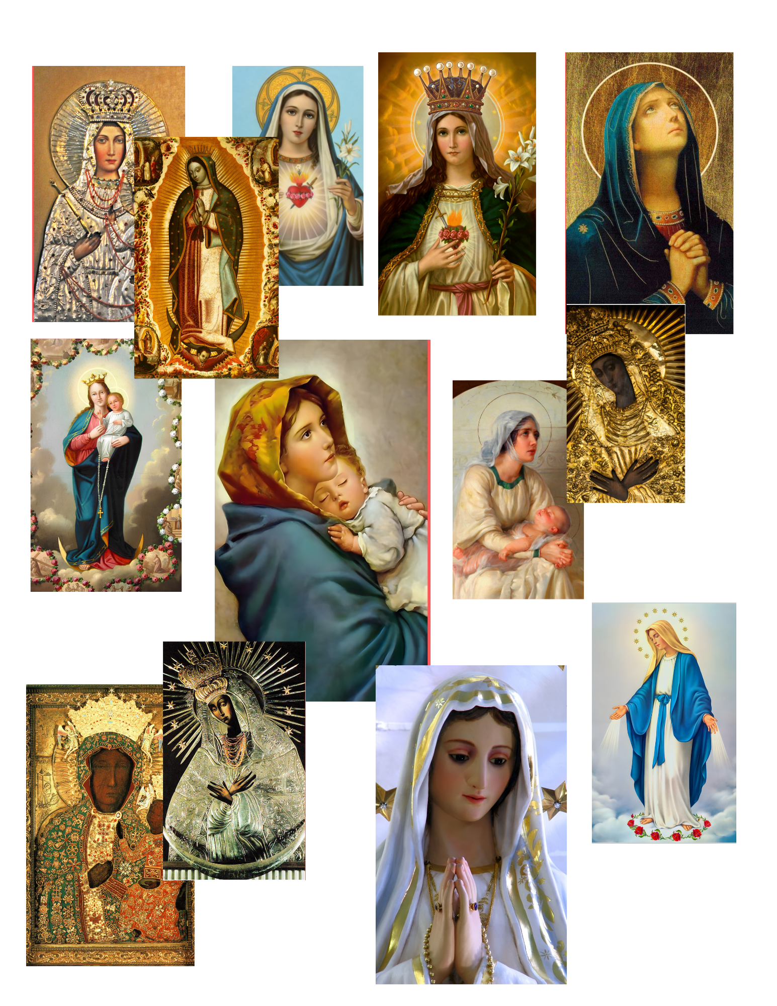 Karty modlitewne z Matką Bożą obrazki święte dewocjonalia religijne