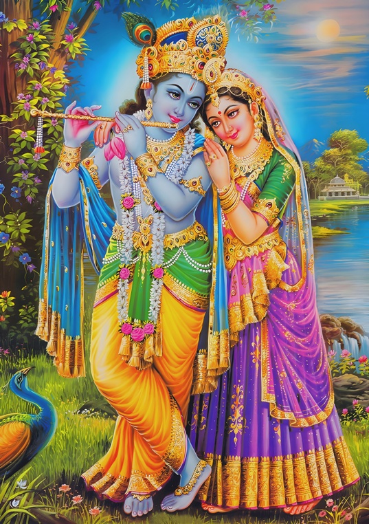 Radha Kriszna plakat indyjski