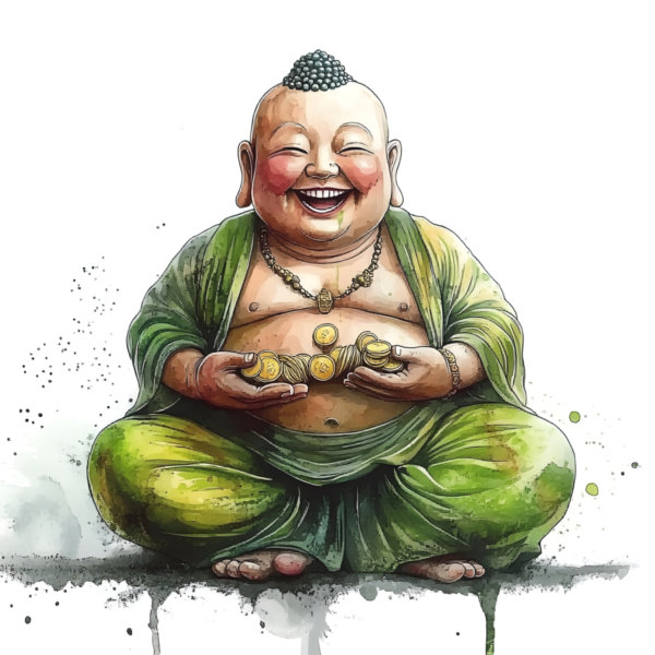 Gruby śmiejący się Budda plakat